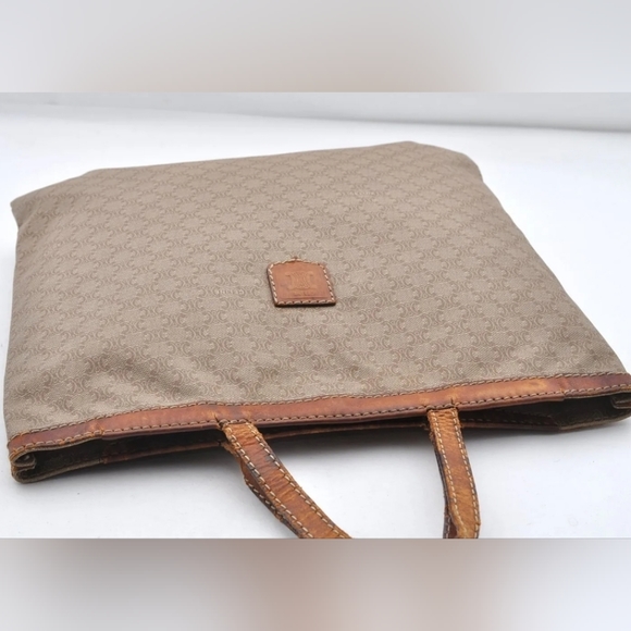 Authentic CELINE Macadam Blason Pattern Hand Tote Bag Leather Beige GREAT! - Picture 16 of 16